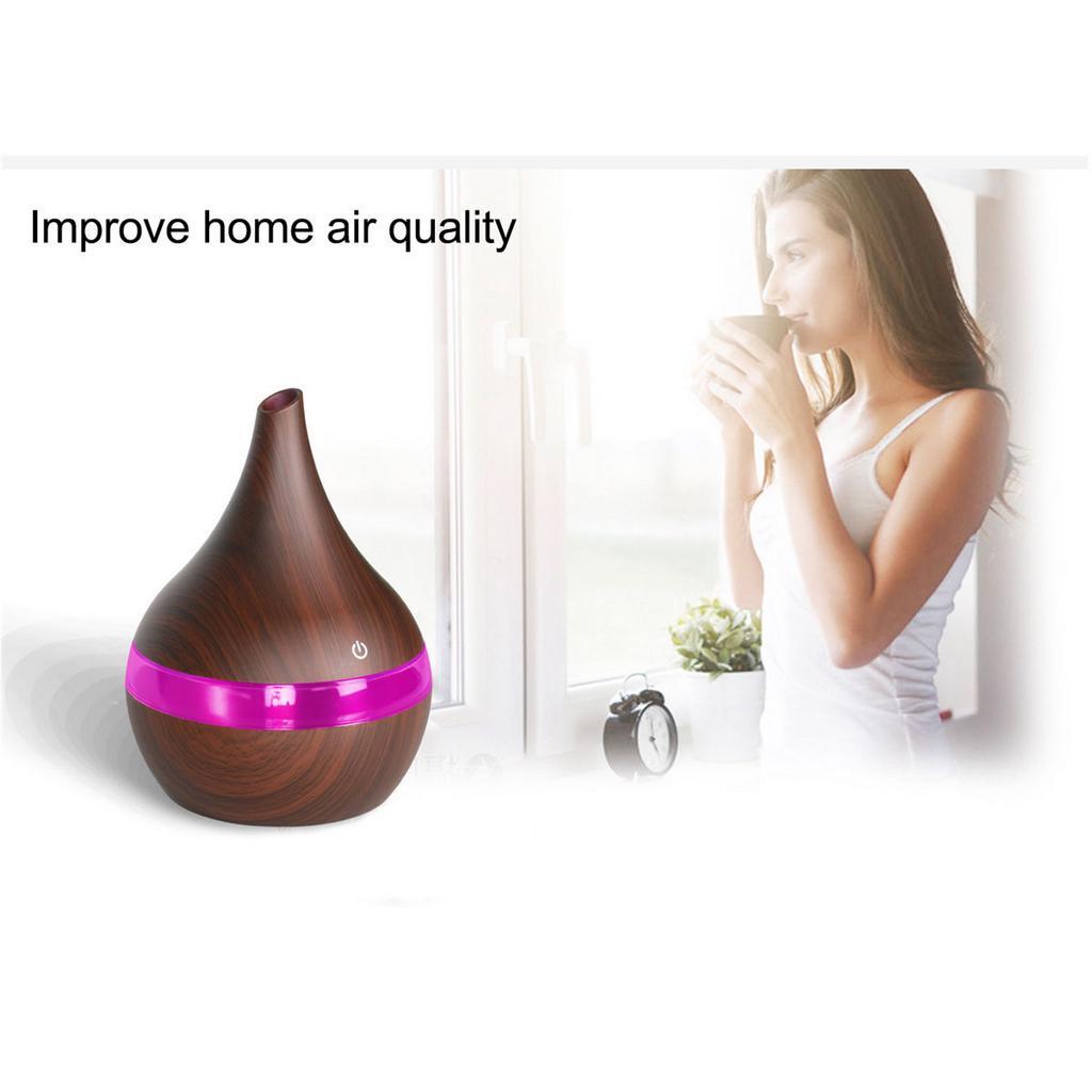 2W Haushalts-Luftbefeuchter Ätherisches Aromaöl-Diffusor Ultraschall Holzmaserung USB Mini-Nebelgenerator Mit Intelligenter Touchscreen