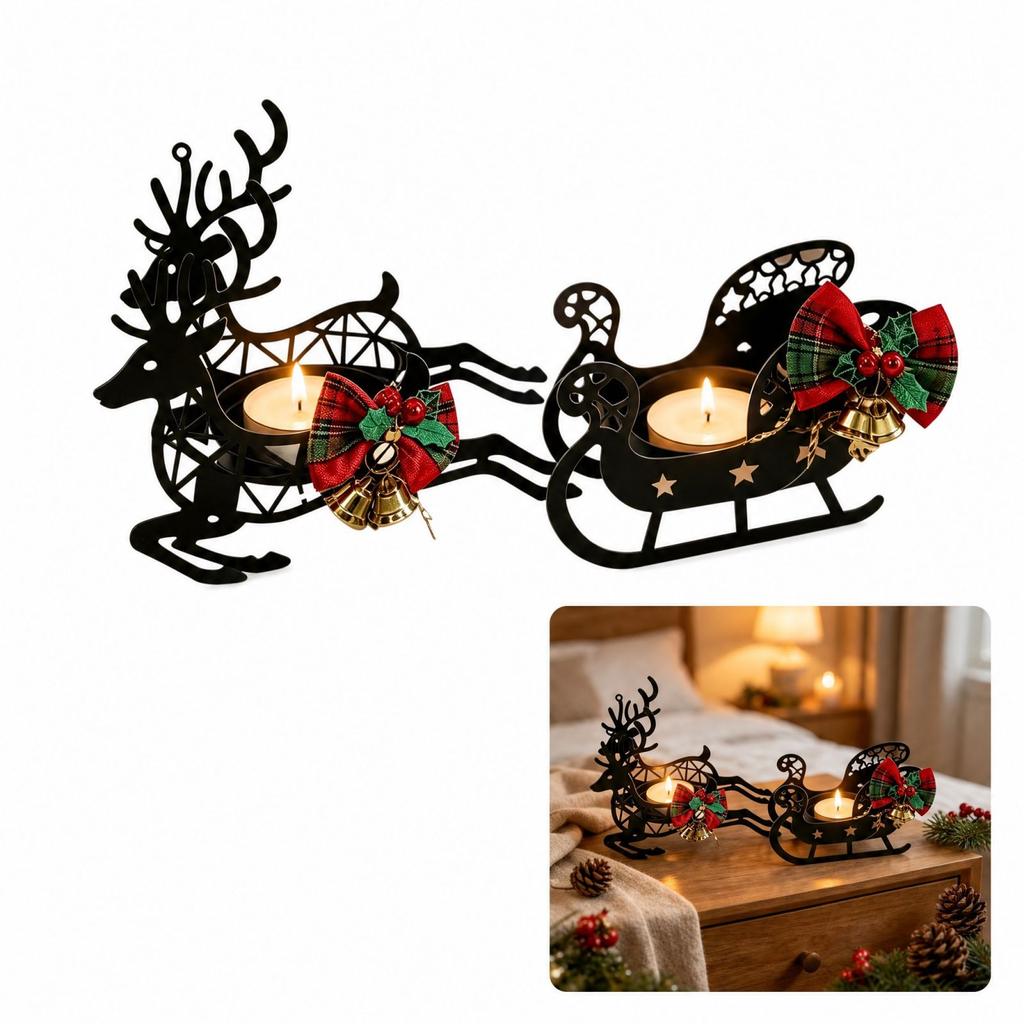 European Tabletop Candle Holder with Design for Christmas Decor