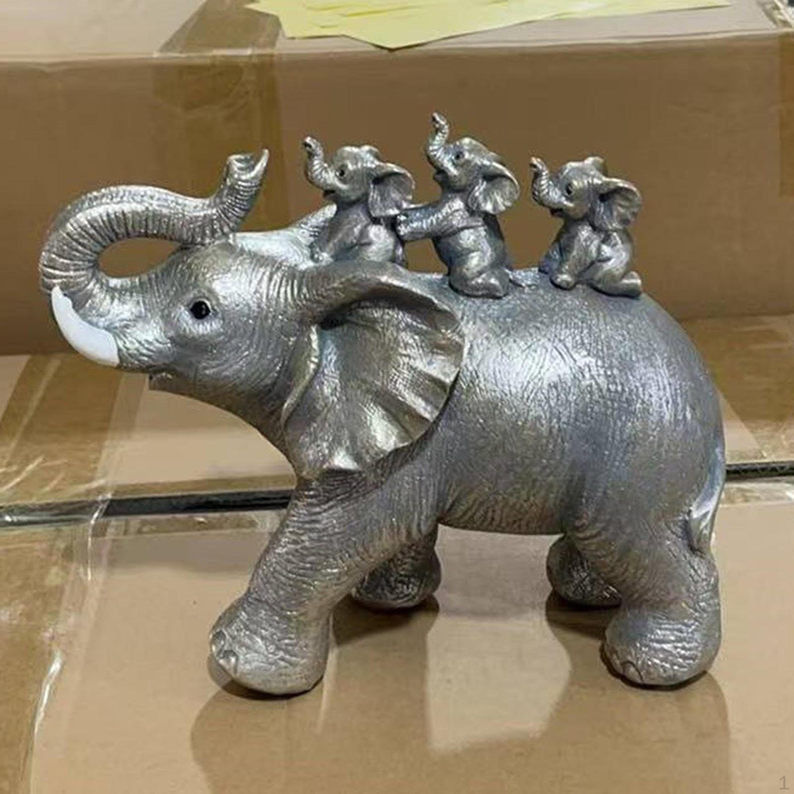 

Статуя слона, скульптура тварин, сучасна колекційна настільна прикраса, декоративна фігурка для полиці Silver