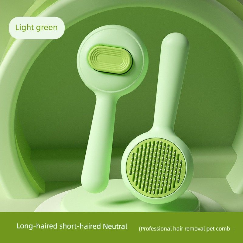 

Pet Cat Comb Long Hair Dog Knot Untying Floating Hair Teddy/Golden Retriever Special Puppy Brush Handy Gadget Pet Supplies Small round needle comb (opp Green)