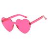 Costume Candy Color Eyewear Transparent Heart Sunglasses Sunglasses For Women Rimless Heart Glasses