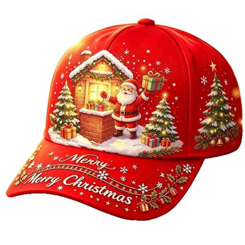Exclusive for Red Christmas Hats, Santa Hats, Adults, Children, Digital Printing Casual Design