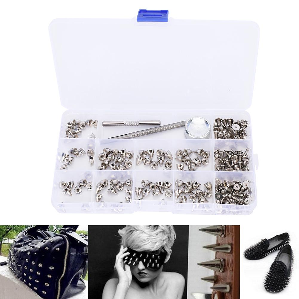 Zinc Alloy Spikes Rivets Screws Kit DIY Decoration 7x9MM for Leather Bracelets Dog Collars Bags Clothes Shoes