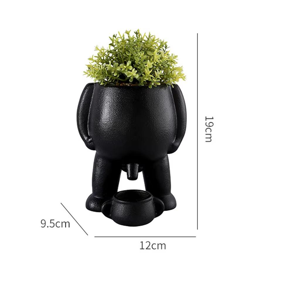 Spoof Ceramic Peeing Potted Plan,Novelty Peeing Planter Pot with Drainage,Desktop Flower Planter Display Pot for Bedroom Patios