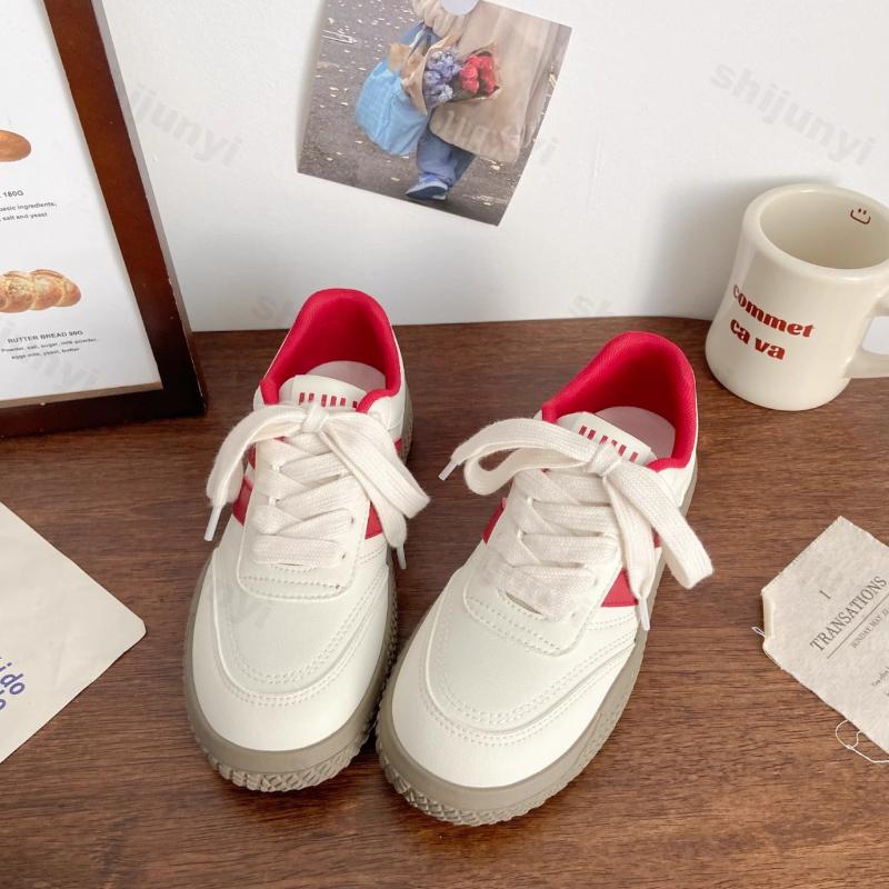 Fashion Women Platform Sneakers Autumn 2025 New Non Slip Height Increase Outdoor White Sneakers Comfortable Fashion Lace Up Casual Flats