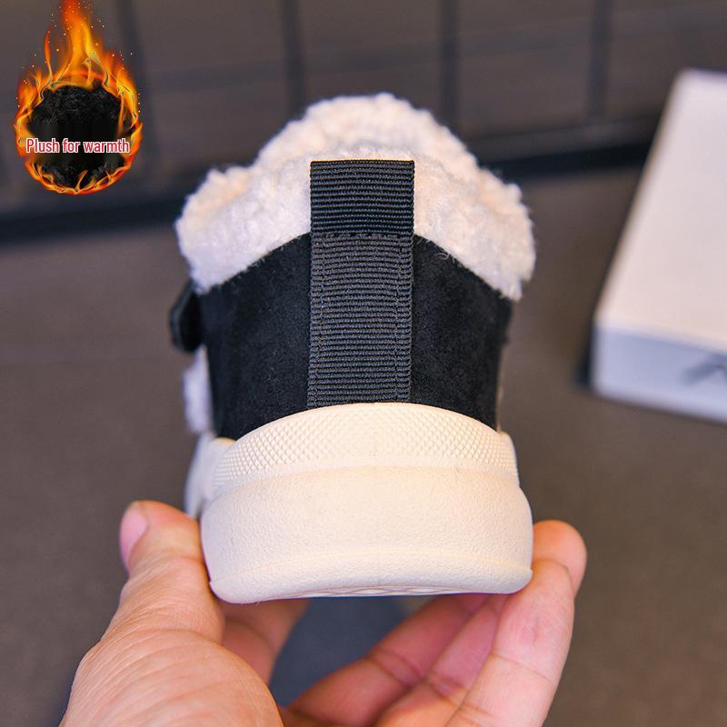 Lambswool Kids' Dopamine Cotton Shoes 2025: Winter Velvet-Lined, Anti-Kick, Warm Fur for Boys & Girls