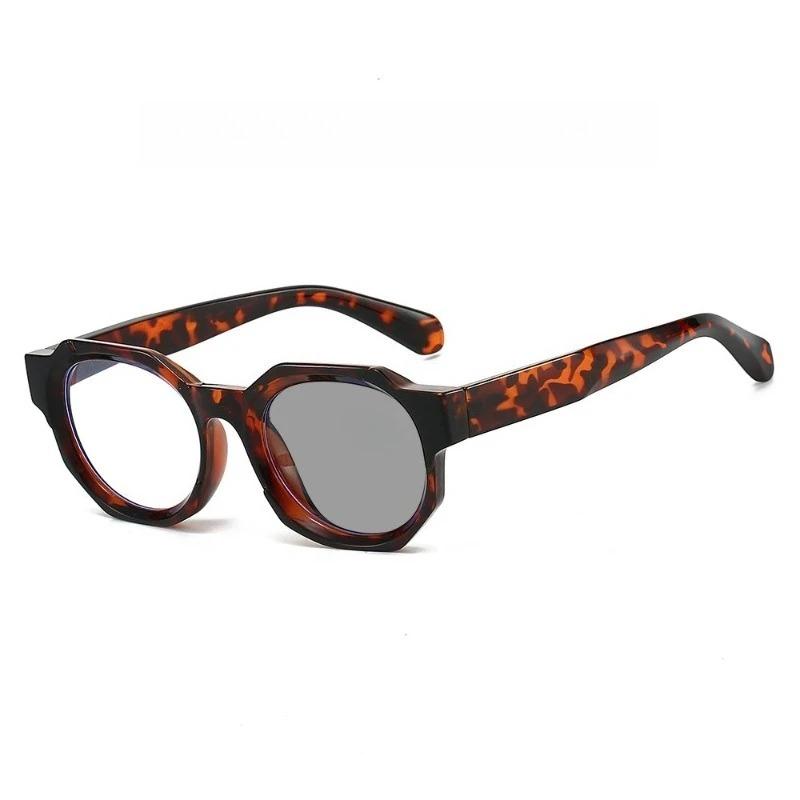 New Photochromic Anti-Blue Light Presbyopia Glasses Unisex Stylish Polygonal Frame High-Definition Reading Eyewear 0 To +4.0