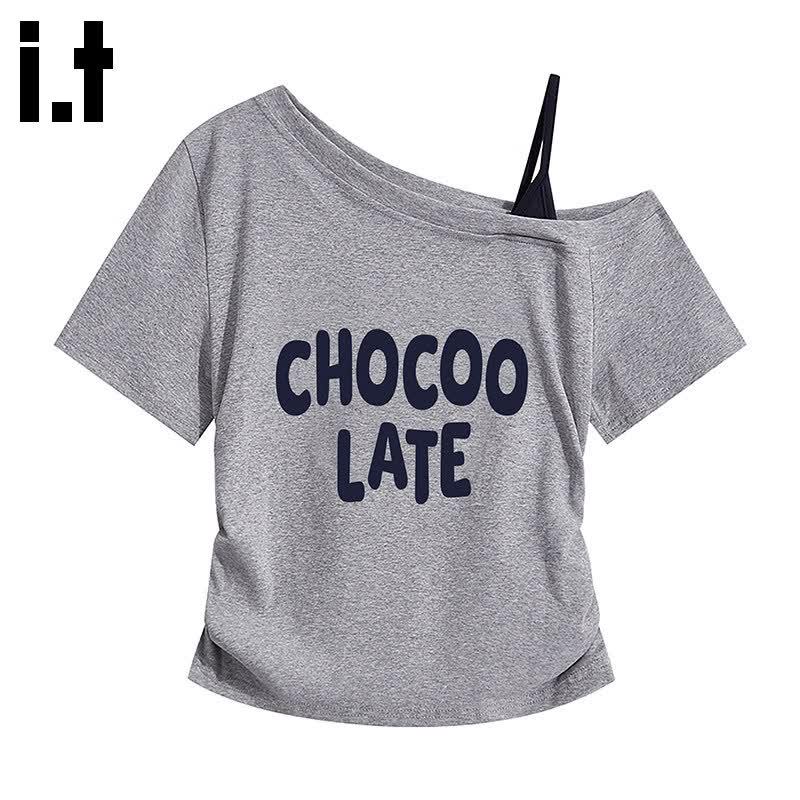 

CHOCOOLATEit American Style Cotton Off-Shoulder Slim Fit T-Shirt L