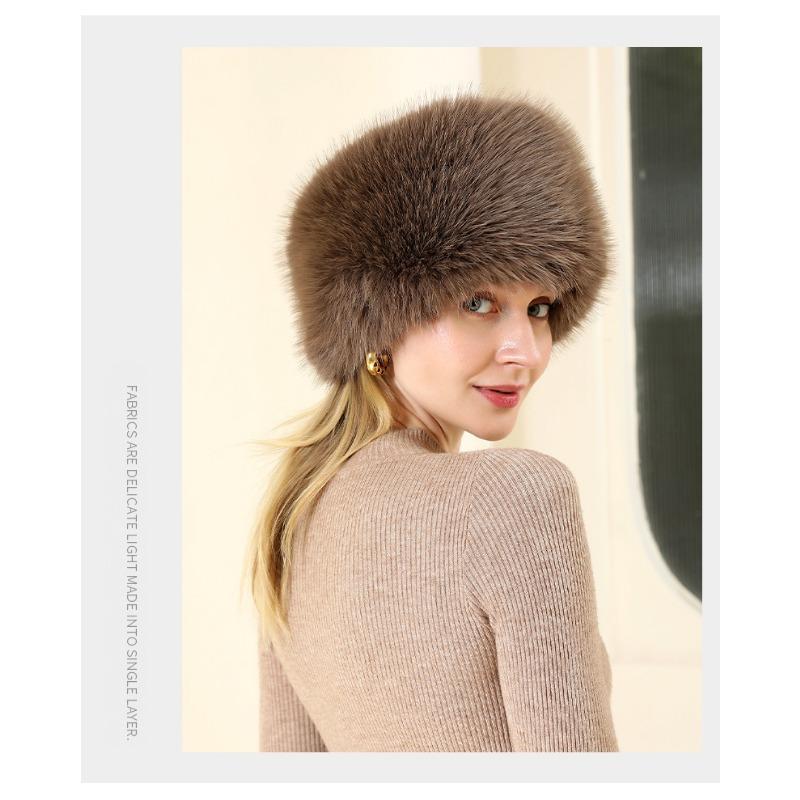 Mao Hat, Winter, Warm, Thick, Plush, Empty Top Hat, Solid Color Headband