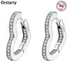 925 Silver Heart Hoop Earrings For Women Elegant Heart-shaped Jewelry Gift For Birthday Party