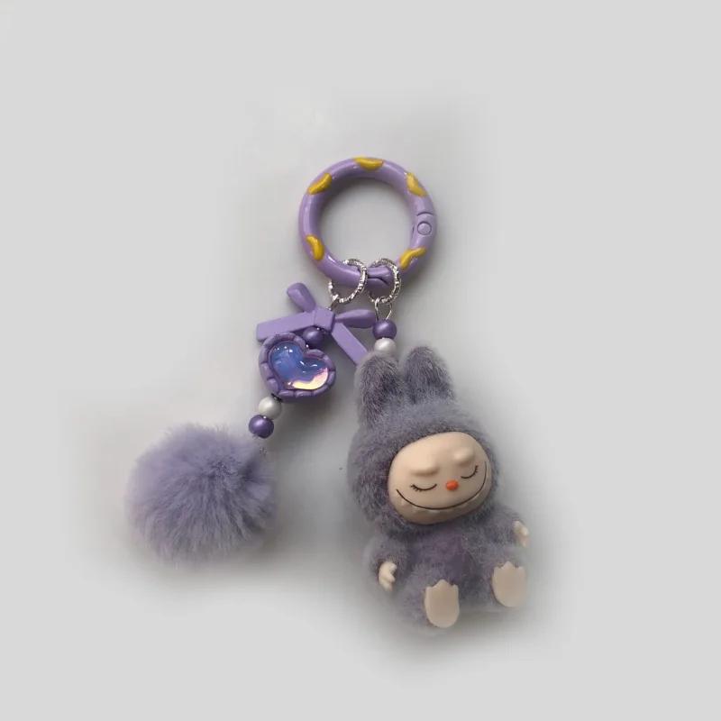 Mini Keychain Cartoon Creative Three-dimensional Doll Students Schoolbag Pendant Car Key Chain Women Men Presents
