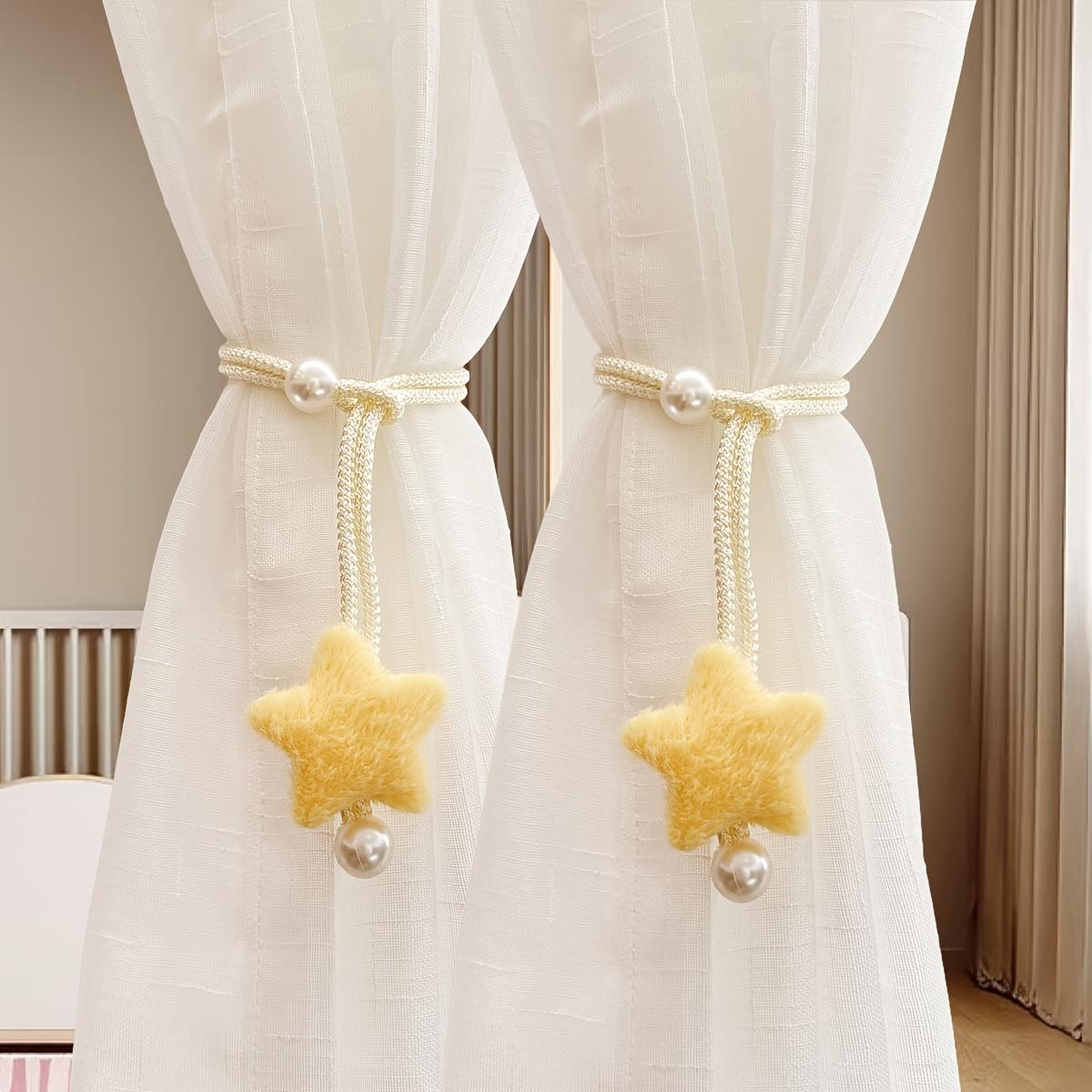 

2Pcs Star Decorative Curtain Strap, Simple Imitation Pearl Curtain Rope Gauze Curtain Strap, Gauze Tent Storage Rope жёлтый