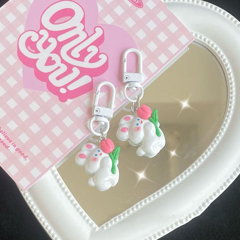 Pendant Cute Versatile Keychain Cartoon Bunny Tulip Bunny Keychain Bag Charm Child Girls Gifts