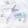 Mini Transparent Scissor Portable Fold Type Clear Color Safe Cutter Stainless Steel Blade Utility Knife for Paper