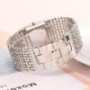 Modische Damen-Quarz-Armbanduhr mit Strasssteinen und Stahlarmband