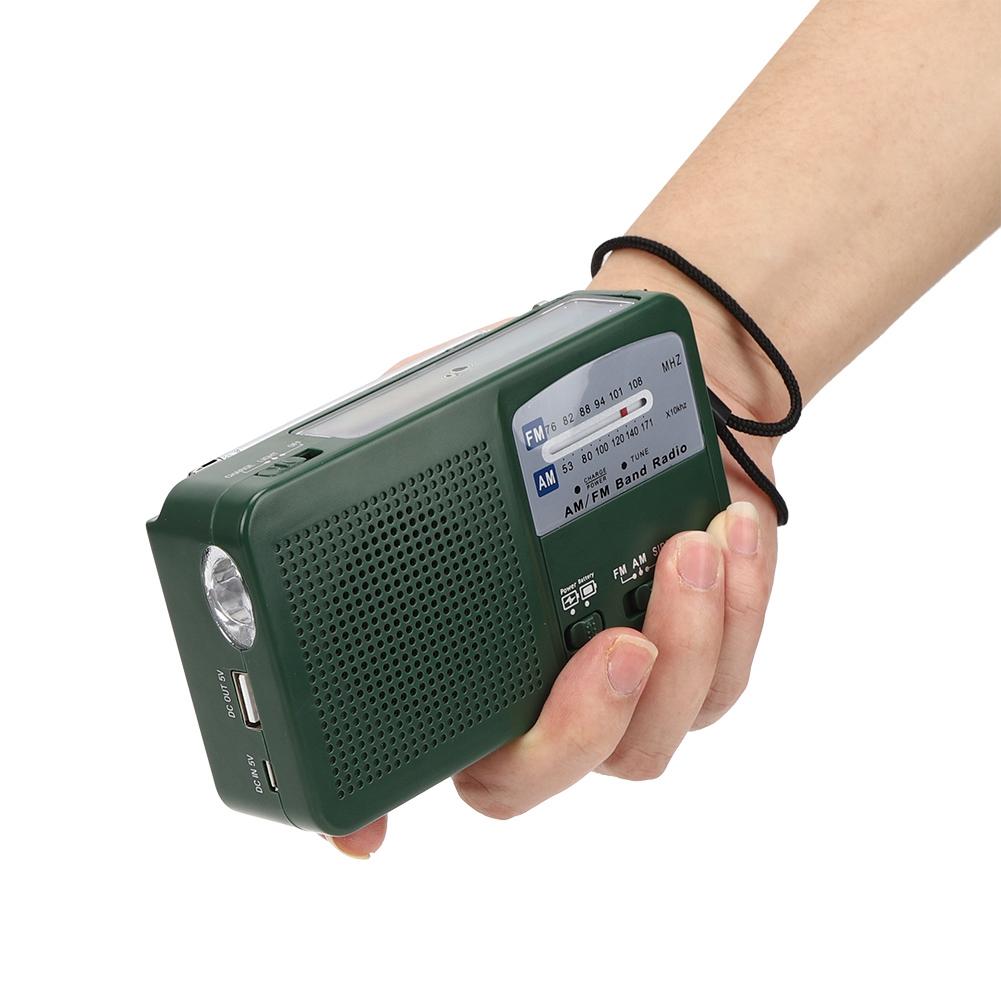 Plastic Outdoor Emergency Light Radio Hand Crank Generate Electricity Multifunction Flashlight Mobile Phone Charging