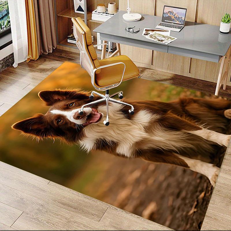 1PC Cute puppy Non-Slip Floor Carpet Compatible for Office&Living Room&Dining room - Flat-Weave Machine- Soft & Pattern-E323