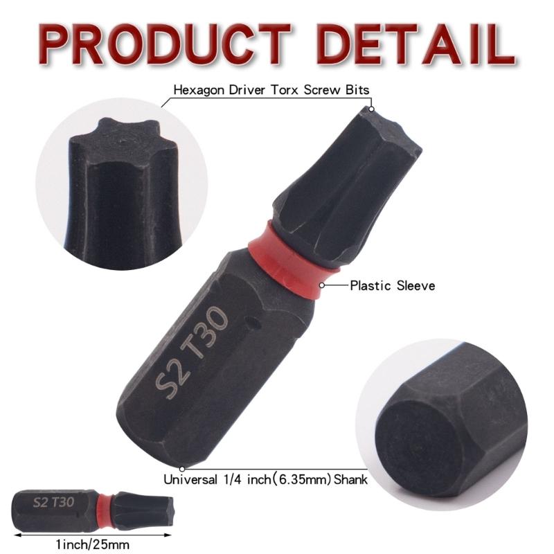 10Piece Alloy Torxes Bit Set Precise Machined Metric Size Slip Resistance Professional Tool Kit For Maintenance Tool