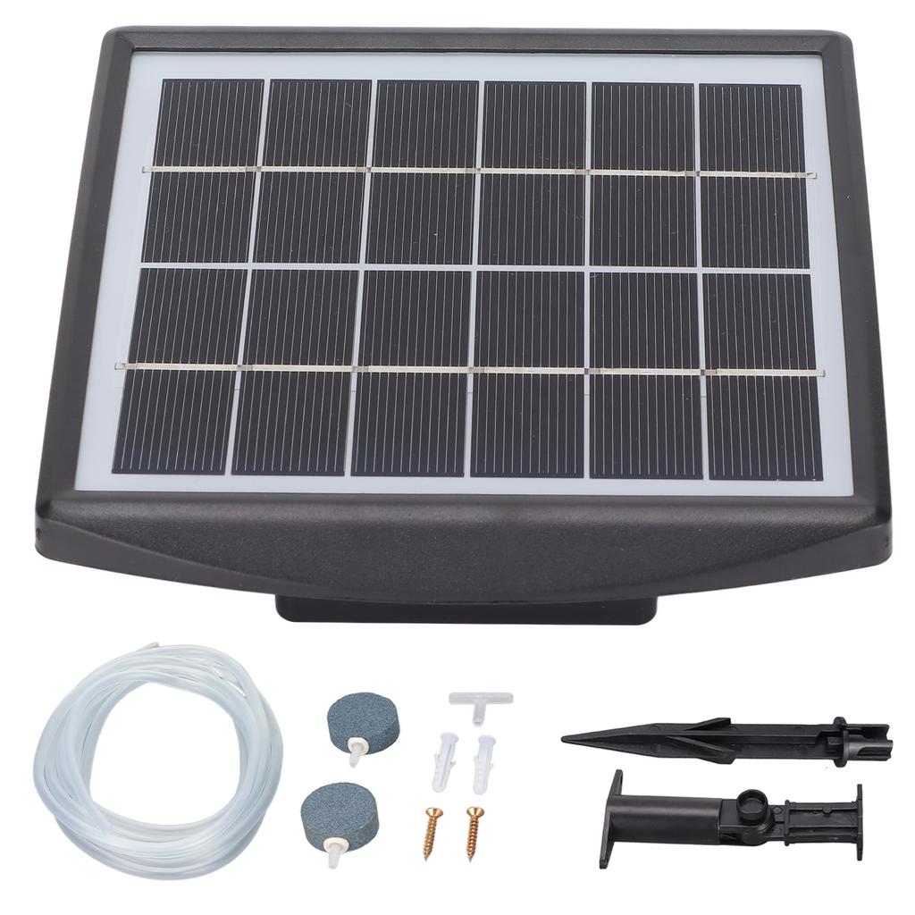 Solar Oxygen Pump Low Noise 2W Aquarium Outdoor Solar Oxygen Pump for Fish Tank Courtyard Outdoors