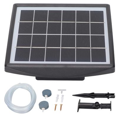 Solar-Sauerstoffpumpe Geräuscharm 2W Aquarium Outdoor Solar-Sauerstoffpumpe für Fischbecken Hof Außenbereich
