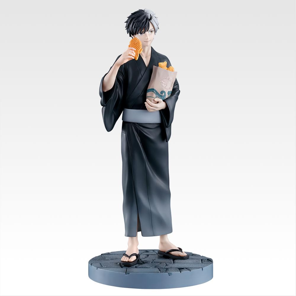 No-brand Product Ichiban Kuji WIND BREAKER Sakura Haruka Yukata Figure Festival Taiyaki Cobblestone Style Base Approx. 19cm
