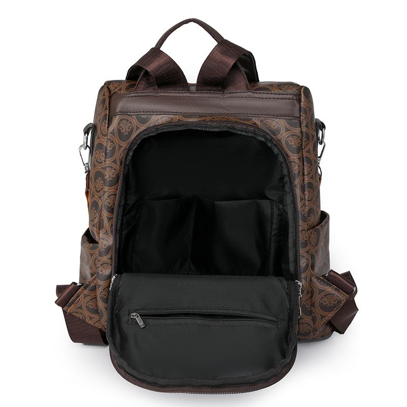 Anti-Theft Backpack Print Women's Commuter Large Capacity Travel Backpack Student Schoolbag