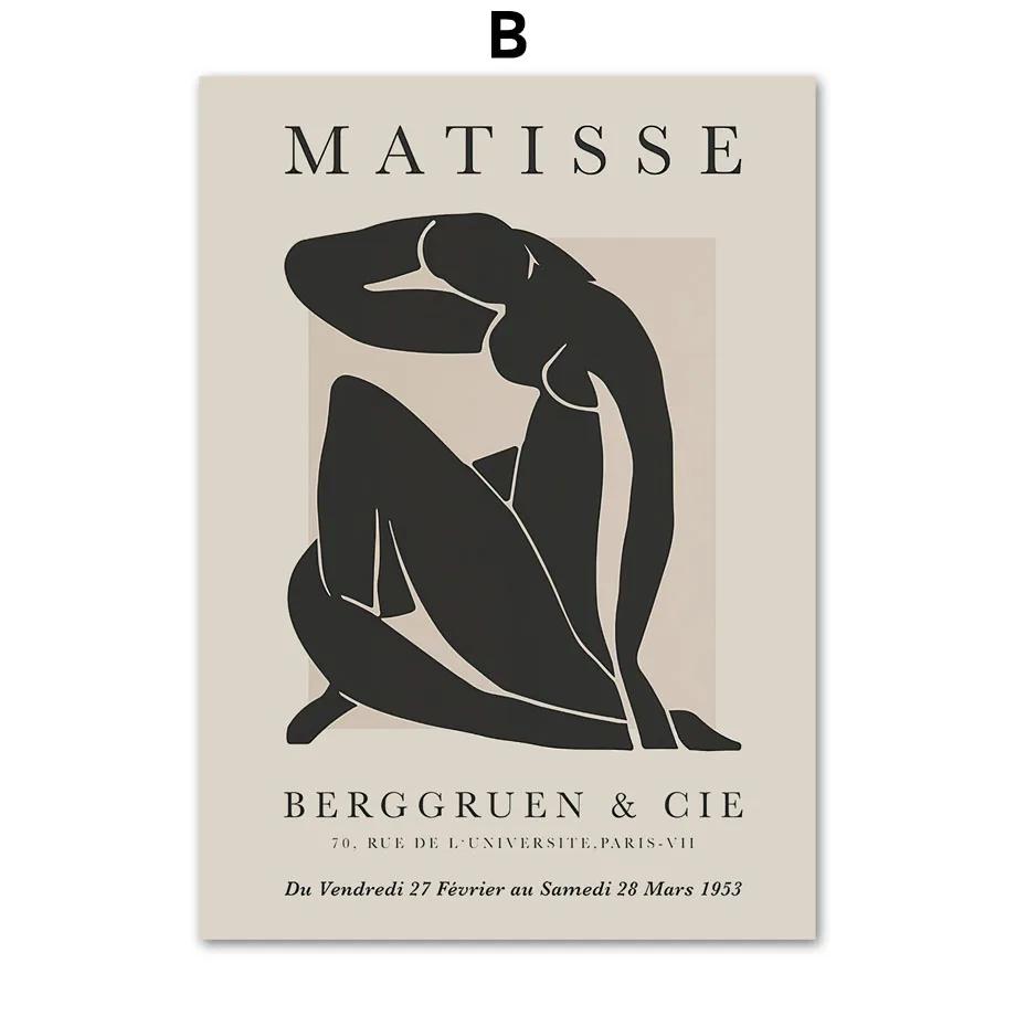 Abstract Pajama Girl Line Wall Art, Matisse Canvas Paintings, Nude Woman Nordic Posters, Print Wall Pictures, Living Room, Home