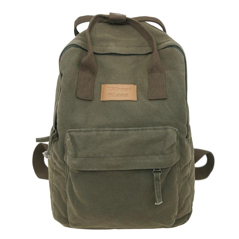 Canvas Bag Large Capacity Female Student Backpack Men's Schoolbag