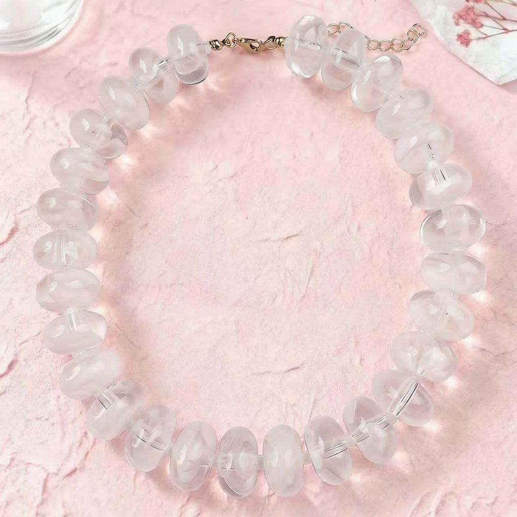 1 Stück Bohème Mode Lässig Dopamin Acryl Perlen Halskette Anhänger Klobiger Schmuck Geeignet für Frauen