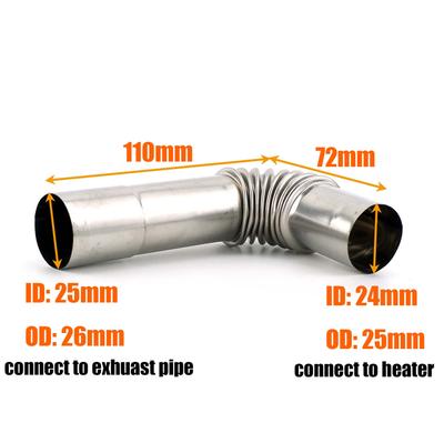 25mm & 26mm Exhaust Pipe Tube Elbow Connector For Portable Diesel Heater Caravan Camper VAN