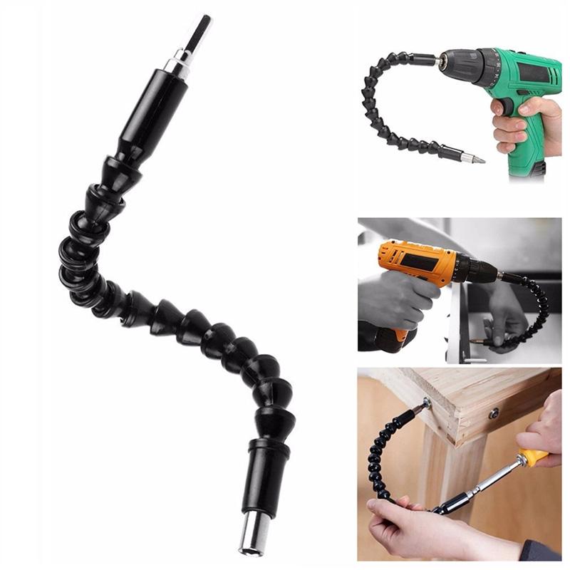200-300mm Hexagonal Handle Black Soft Shaft Hand Drill Screwdriver Head Universal Joint Extend Connect Rod Power Tool Accessory