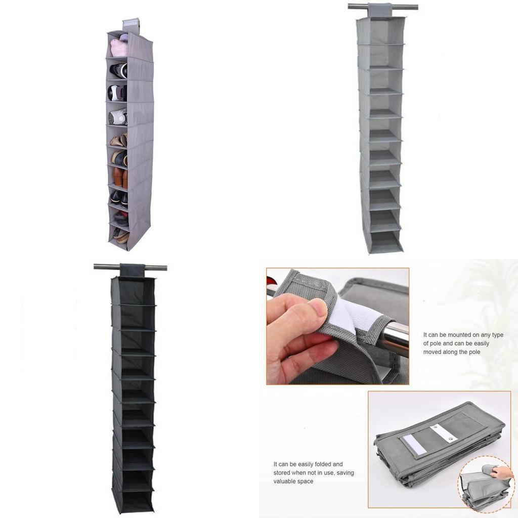 Hierarchical Shoe Hanging Storage Bag For Indoor Closet And Door Wall Mounting