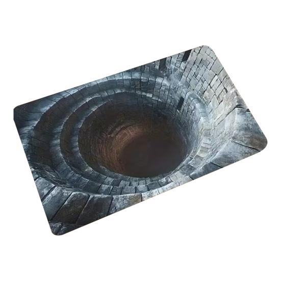 Floor Mat 3D Optical Illusion Realistic Hole Effect Door Mat Interactive Pet Toy Mat Living Room Entryway Decoration