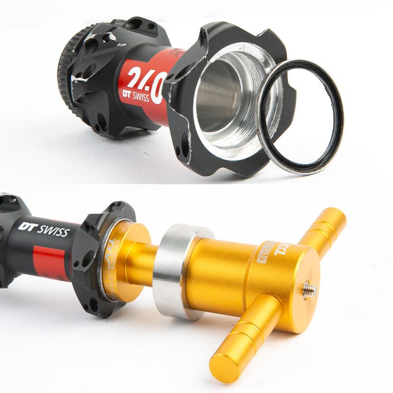 Per DT-SWISS EXP/SWIFT Kit di Attrezzi per la Riparazione del Mozzo della Bicicletta Installazione Cuscinetto a Cricchetto e Anello di Tenuta Lega di Alluminio CNC/Strumento in Acciaio Inossidabile