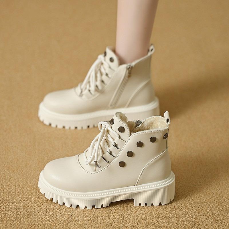 Martin boots women's new winter velvet warm non-slip thick-soled versatile fashion casual cotton boots