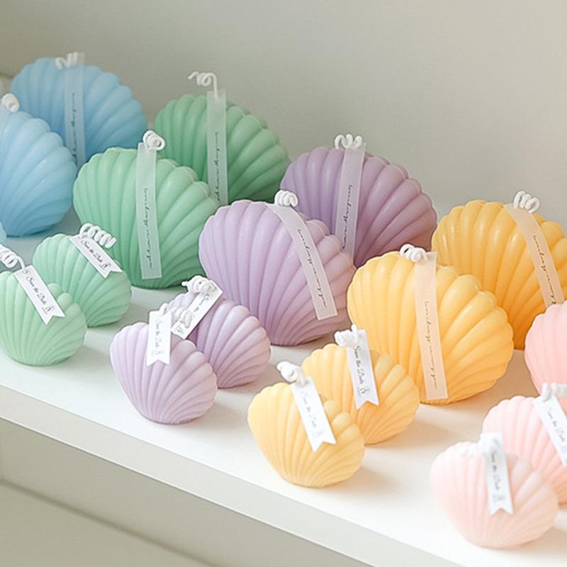 Ins Handmade Cute Small Shell Candle Scented Candle Aromatherapy Soy Wax Candle Wedding Birthday Candles Party Home Decoration