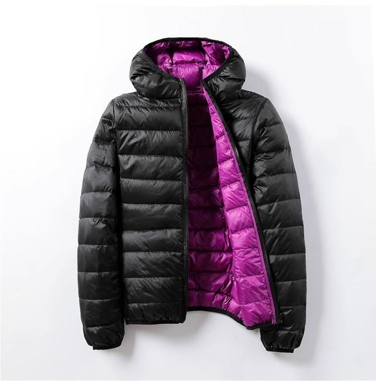 Women Double Side Jacket Hooded Windbreakers Design Lightweight Warm Coats