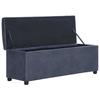 Storage Bench with Storage Compartment 116 cm Grey Faux Suede Finish