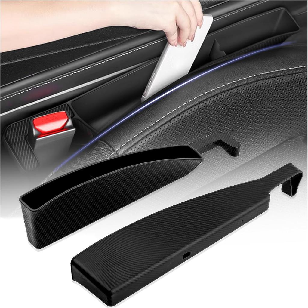 2PCS Car Seat Gap Filler Organizer With Charging Opening,Multifunctional Car Gap Filler Stop Things From Dropping,Universal Car Accessories Car Seat