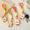 Cute Toast Key Chain Couple Three-dimensional Figure Student Bag Pendant Accessory Bread Pendant Gift