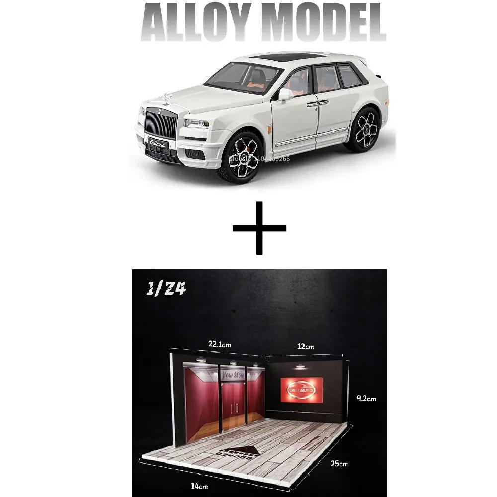 1:20 Rolls-royce Cullinan Luxury Car Model Toy Diecast Metal SUV Doors Opened Shock Absorption Miniature Models Kids Presents