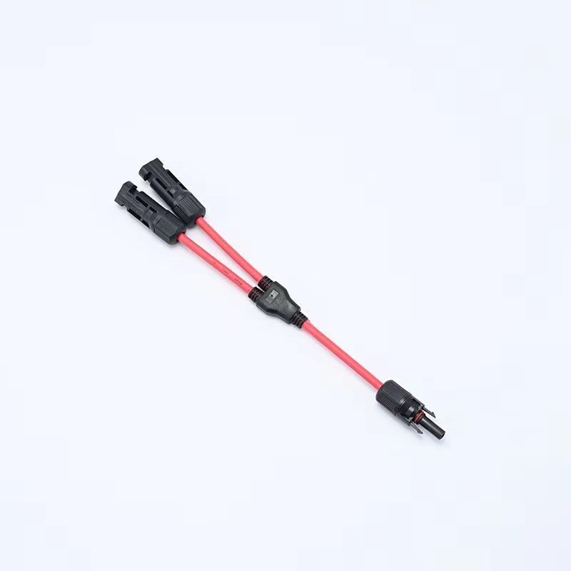 10AWG Solar Panel Y-Branch Connector Cable  1 in 2 Out PV Splitter Extension Wire  Waterproof Photovoltaic Adapter Cord