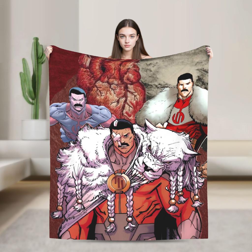 Invincible Thragg Blanket  Soft Warm Fashion Plush Throw Blanket For Outdoor Travel Flannel Bedspread Bed Cover