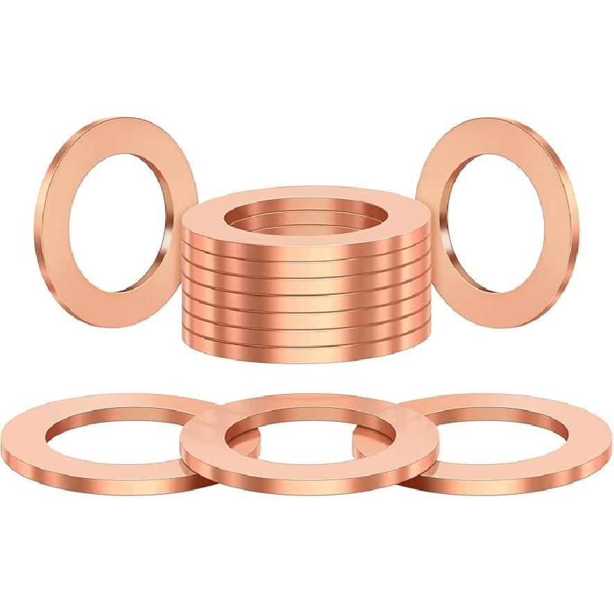 M14 x 1.5 Magnetic Oil Drain Plug T6 Aviation Aluminum with Red Copper Crush Washer Gasket Compatible with Ford GM Hyundai KIA and More Select Models