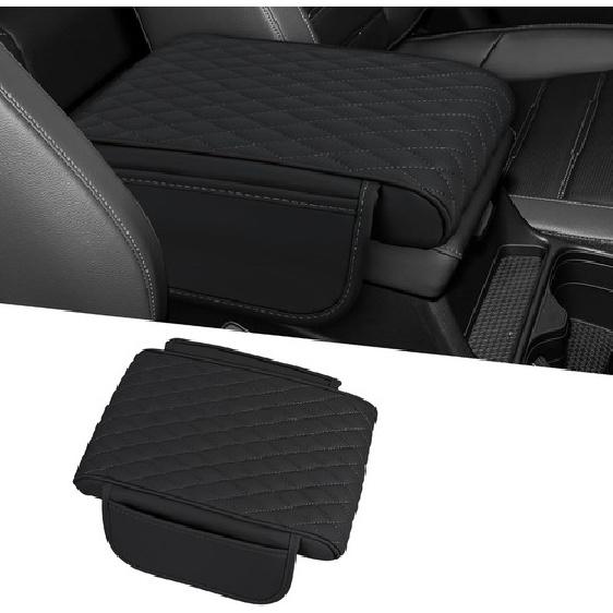 Center Console Cover, 12.2"×8.27"×4.8" Arm Rest Cover for Car, Leather Black