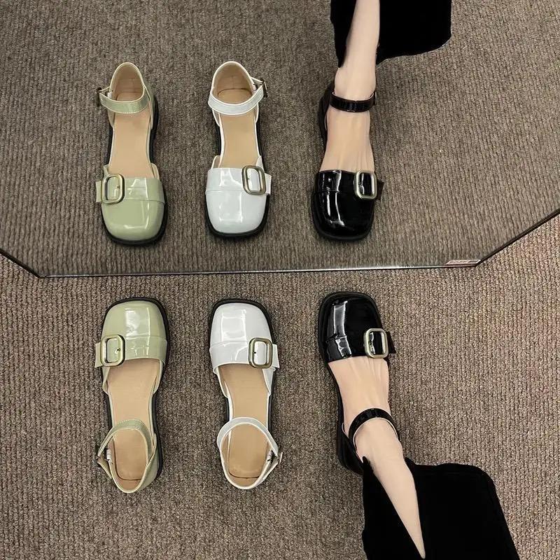 Fashion Closed Sandals for Women Mary Jen Woman Shoes on Offer Anti Slip Hot Shoe Comfortable and Elegant Vip 2025 Luxury Korea Sandal