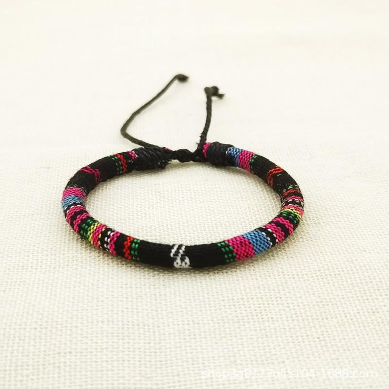 Colorful Bohemian Ethnic Hand-Woven Bracelet: Versatile Surfer Style for Teenagers