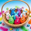 Empty Bunnies Shape Easter Eggs Novelty Bunnies Eggs for Easter Hunt,Filling Treats,Basket Stuffers Easter Themed Character