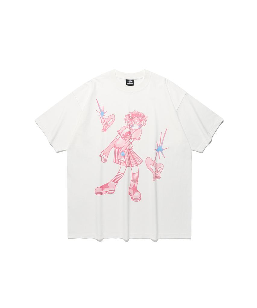 NICEGHOSTCLUB Star Shoes Girl Big Big Tee_White(Ng2Gmut523A)
