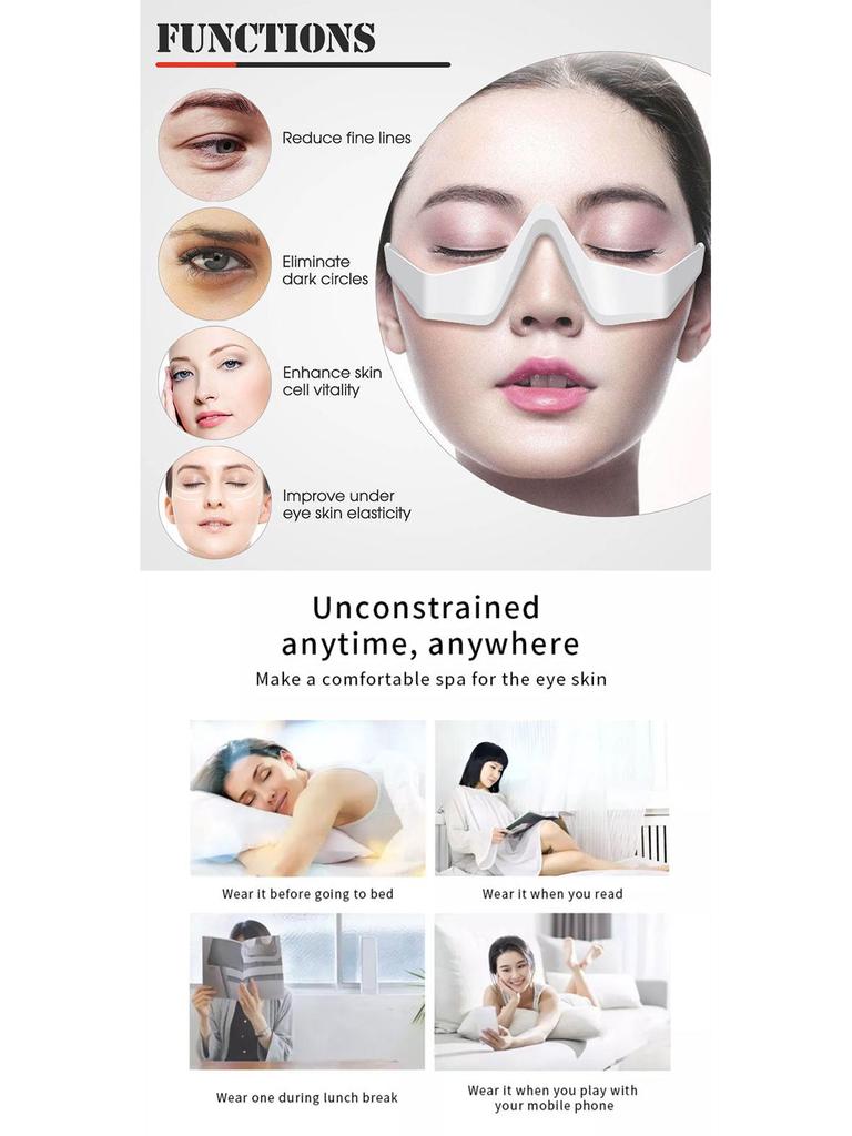 Multifunctional Eye Care Device: Handheld Beauty Massager with Red Light and Essence Application for Home Use.
